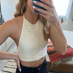 Brandy Melville Crochet Halter Crop Top